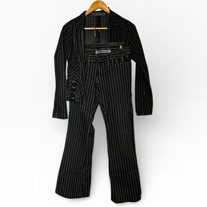 Express Jacket and Pants Pinstripe Punk Y2K Style 2 for 1